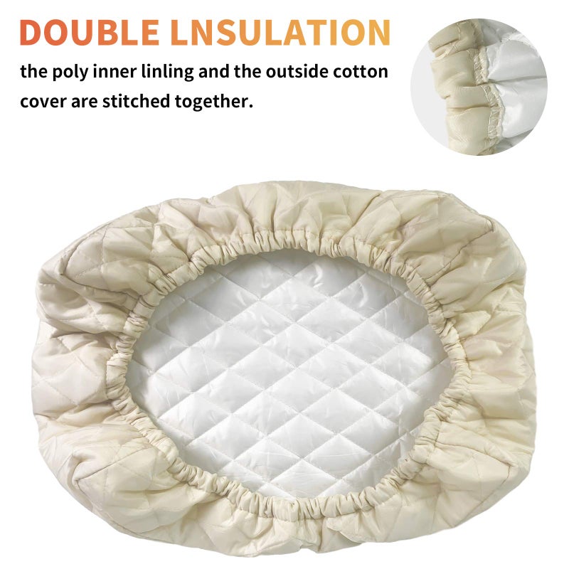 Homydom Air Conditioner Cover Inside, AC Unit Cover Double Insulation Defender, High Elasticity, Light Yellow M-25"x 16"x 3.5"(L x H x D) - Image 3